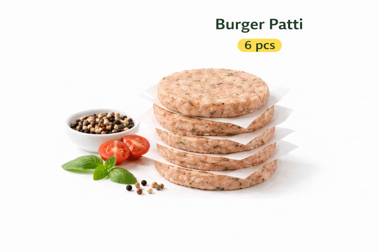 Chicken Burger Patti – 6 Pieces